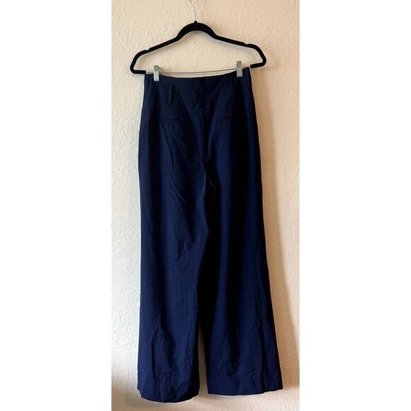 Diane Von Furstenberg Wide Leg Navy Blue Trousers Size 6 - Picture 4 of 6